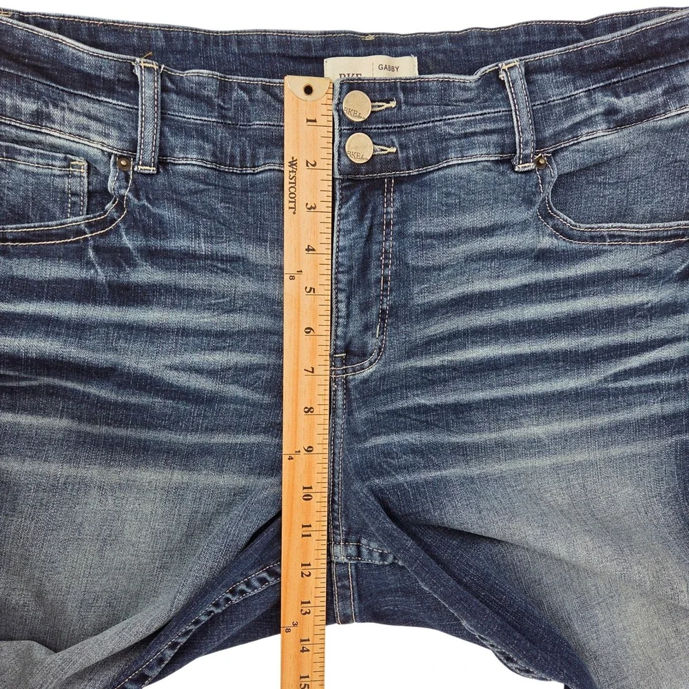 BKE Gabby Bootcut Jean 36 Blue High Rise Curvy Fit Dark Wash